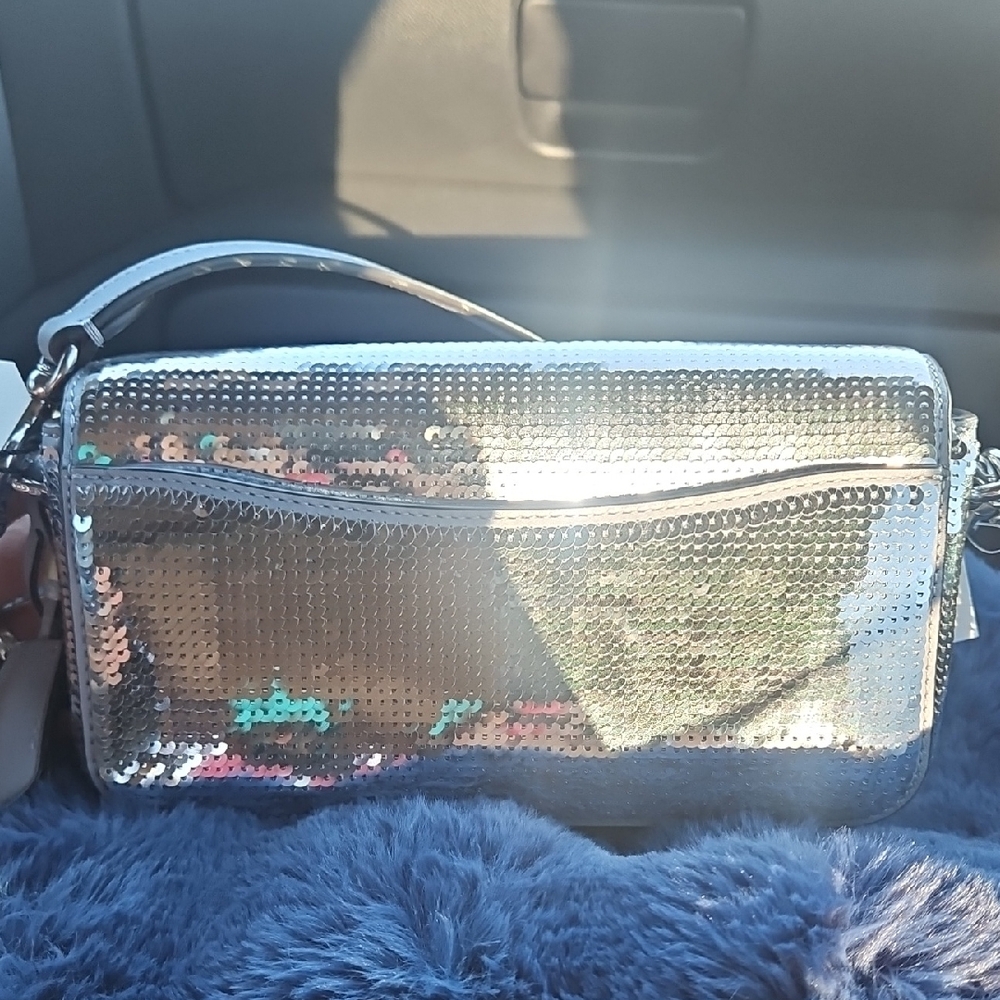 Coach Silver Sequin Clutch - image 3